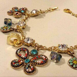 TDD Custom Made One Size Fits Most Gold Color Butterfly Charm Bracelet